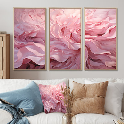 Pink Tender Twirl Spiral - Abstract Spirals Canvas Wall Art Set