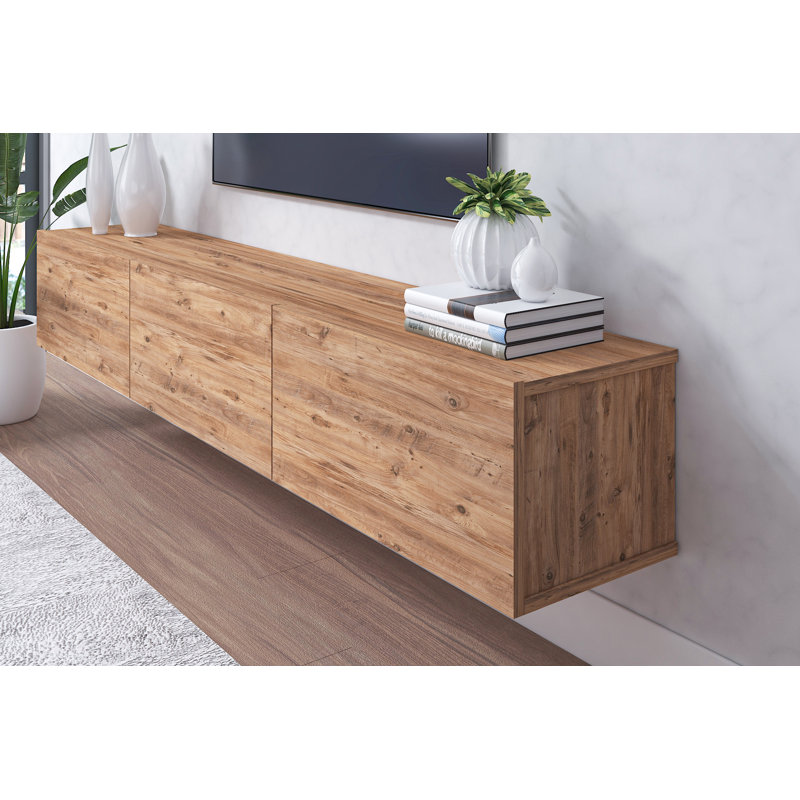 Ozge Modern 71" Floating TV Stand with Storage  Wall-Mounted Media Console for TVs up to 80", Ciragan