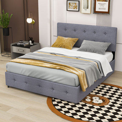 Daryll Upholstered Unfinished Platform Storage Bed