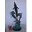 Statue de trois dauphins sautant sur l'océan en bronze 12 po x 12 po x H 25 po.