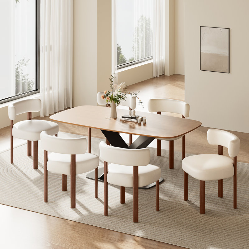 Chaise d'appoint rembourrée en similicuir, Beige