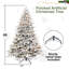 Arbre de Noël artificiel floqué pré-éclairé avec lumières incandescentes, branches de pin articulées, fil mémoire et support en métal pliable pour un décor festif.-19951130