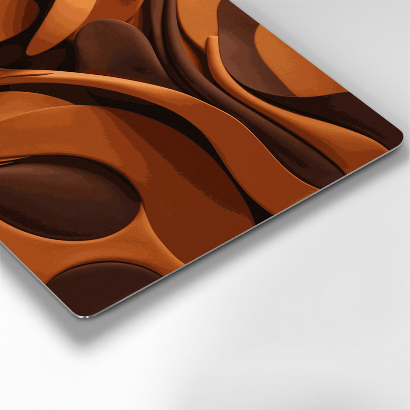 Art abstrait en métal brun, formes abstraites 93, H 12 po x l 18 po