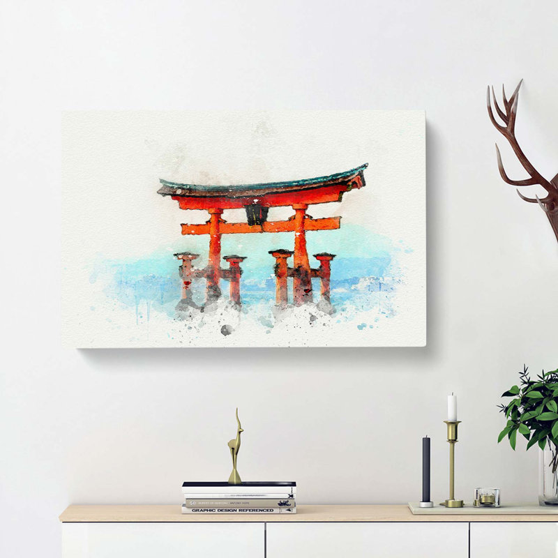 Itsukushima Shrine In Hiroshima Japan In Abstract - Wrapped Canvas, 50cm H x 76cm W x 3cm D