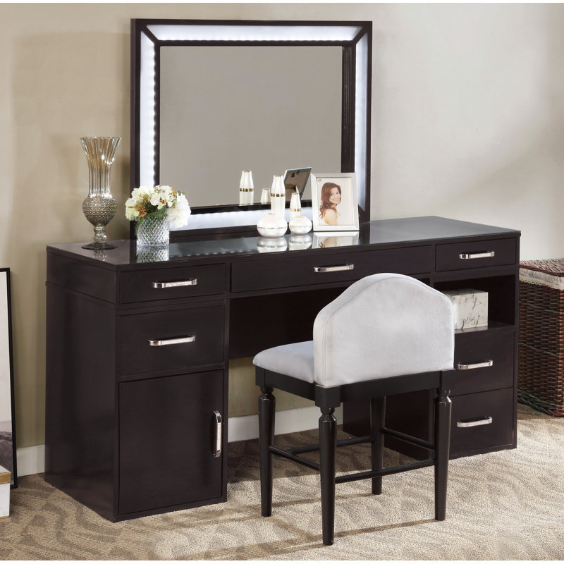 Bronn 3-Piece Vanity Set, Black