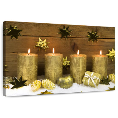 Bougies de Noël dorées