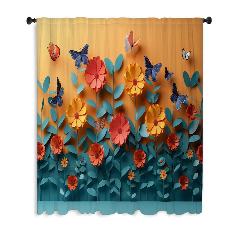 Rideau transparent en polyester Nelliel, L 50 po x L 96 po