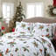 Ensemble de courtepointe réversible en microfibre blanc / rouge / vert C79 3 pièces-1524958996