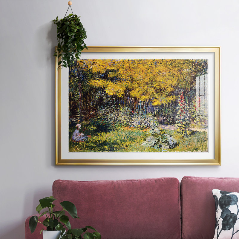 Le jardin. (Le Jardin), 1876, reproduction d'art sur papier, Or, H 19 po x l 27 po x P 1,5 po