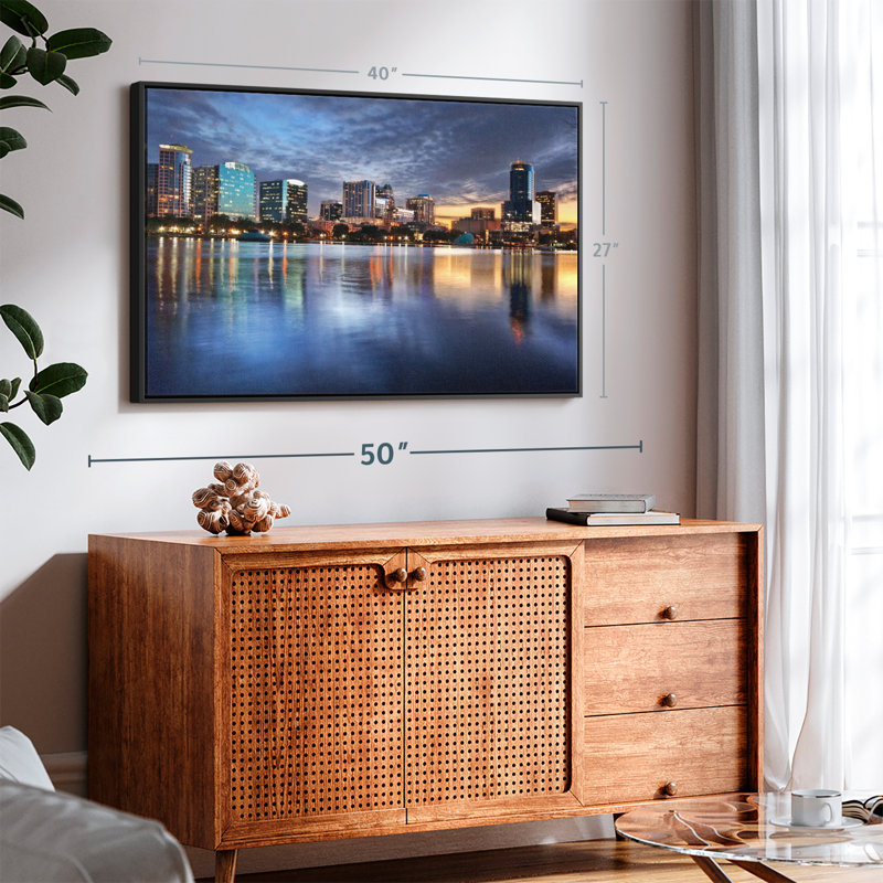 Impression sur toile Orlando Night Skyline, H 27 po x l 40 po