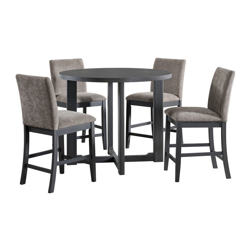 Ensemble de comptoir 5 pièces avec table et 4 chaises espresso