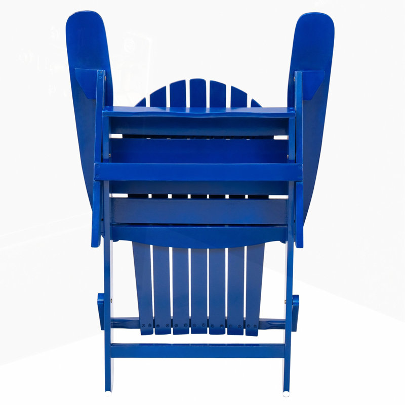 Angeliz Wood Outdoor Lounge Chair, Blue