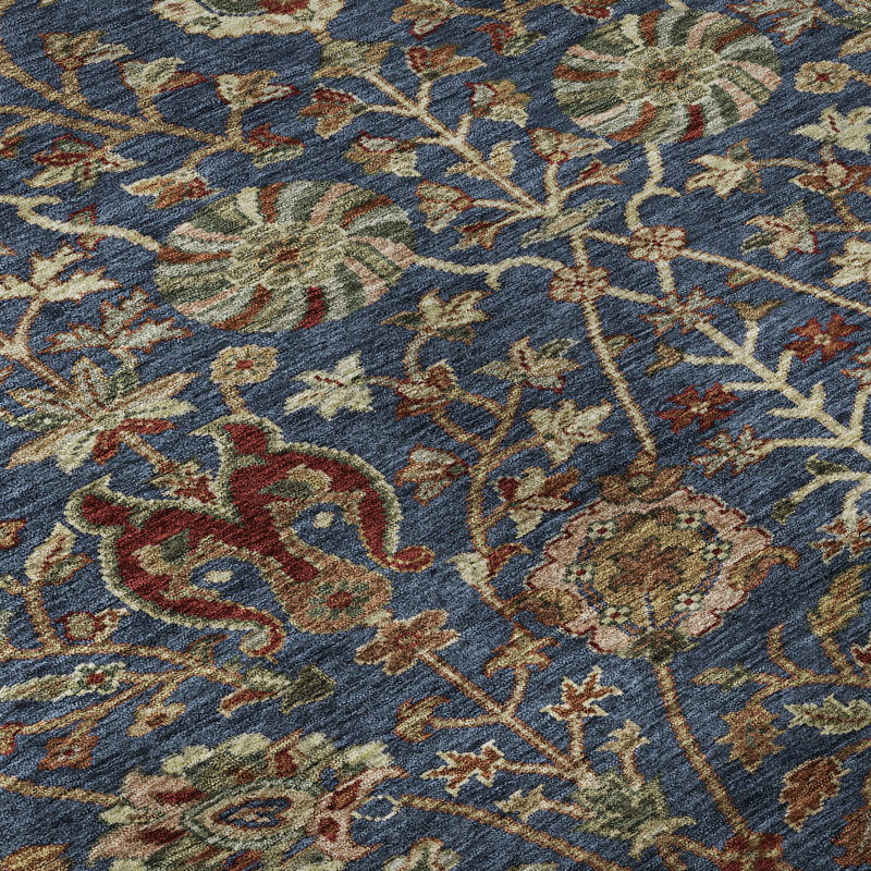 Premium Machine Washable Dahl AMF1085 Floral Rug, Rectangle 10' x 14'