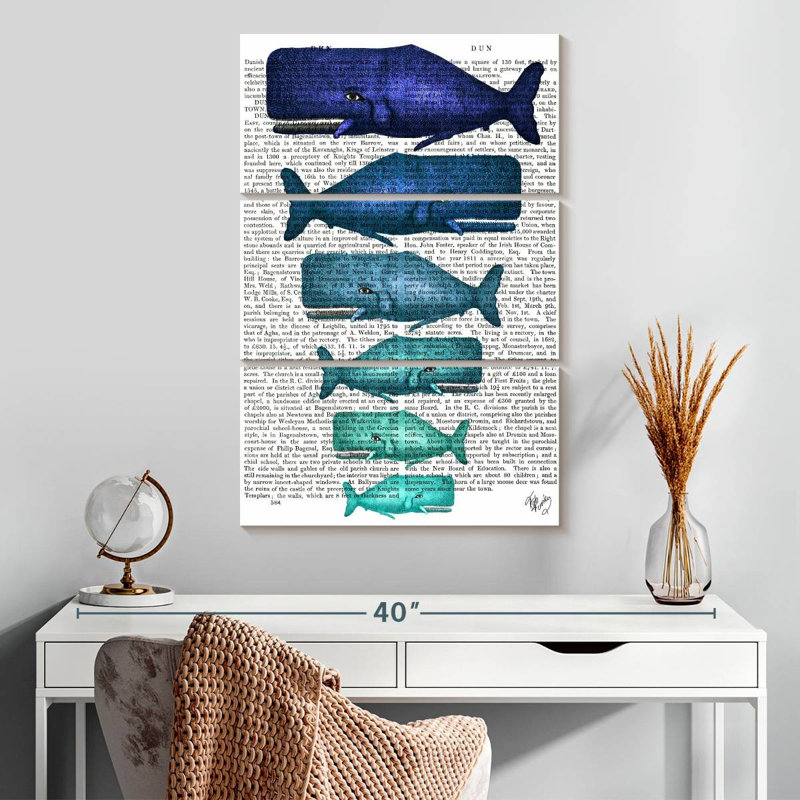 Famille de baleines bleues Brampt, H 32 po x l 20 po