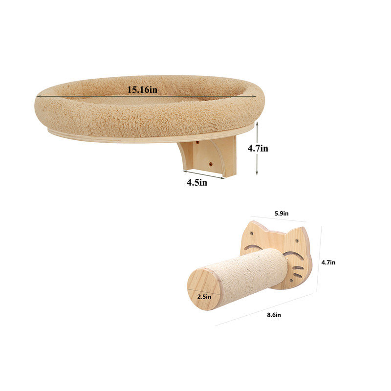 Cat Wall Climbing Hammock with Scratching Post