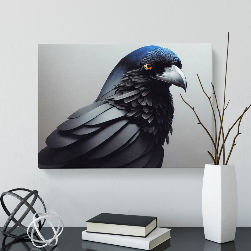 Stunning Raven Bird - Wrapped Canvas, 35cm H x 50cm W x 3cm D