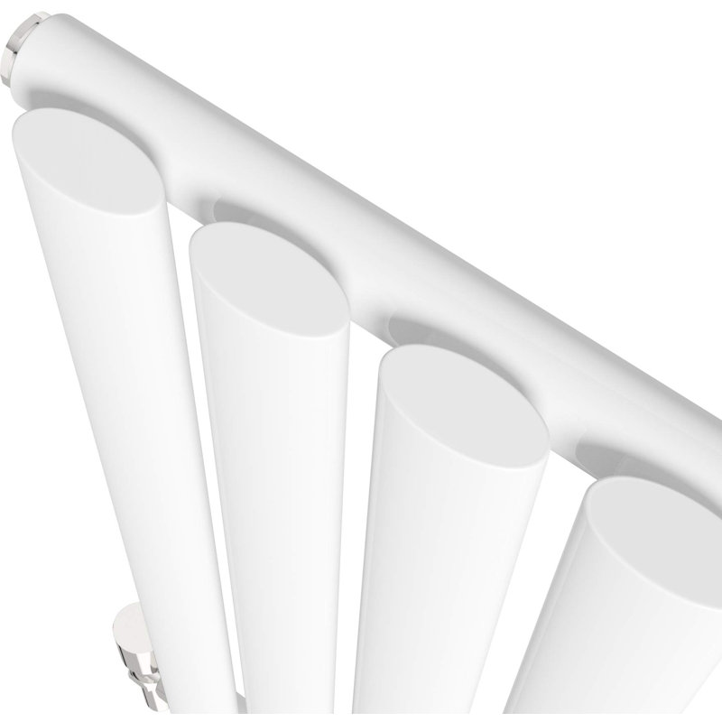 iBathUK Princia Horizontal Single Oval Panel Radiator, White, 600cm H x 420cm W x 55cm D