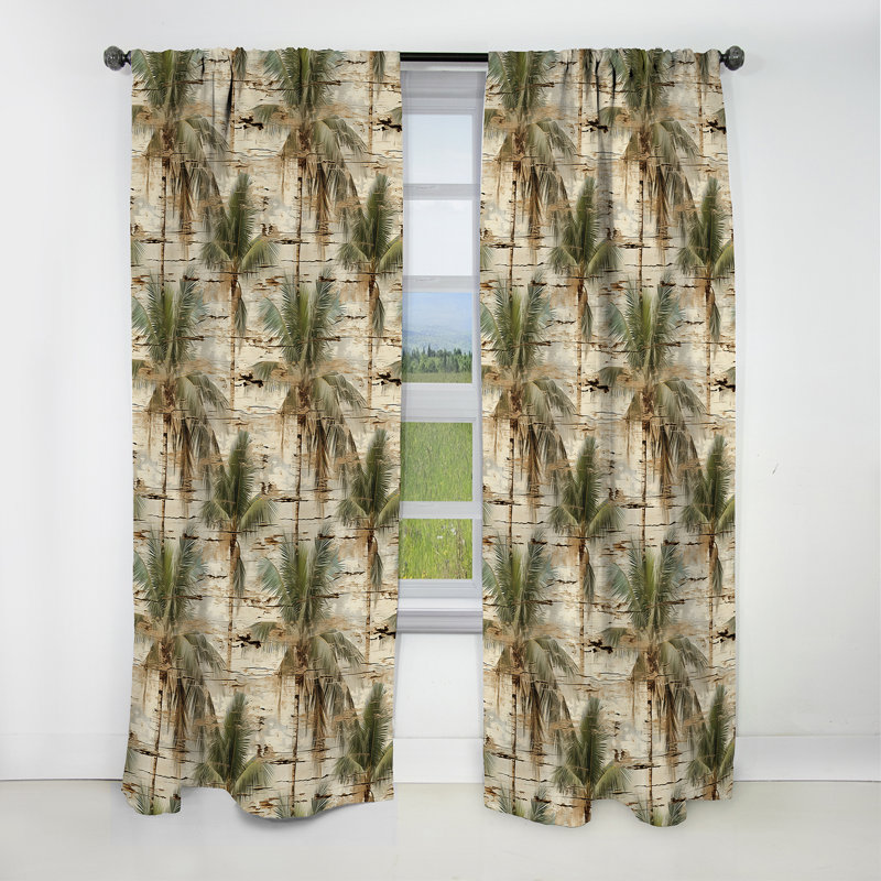 Toile flottante motif tropical - Rideau floral - Rideau occultant floral - 1 panneau, L 52 po x L 84 po