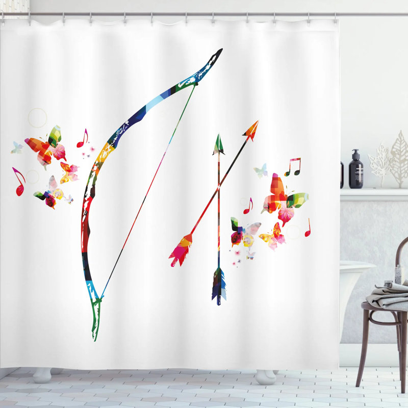 Shower Curtain with Hooks Included, 69" H x 105" W