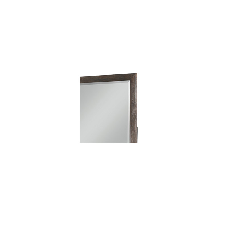 Adryan Wood Square Wall Mirror, Brown