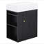 Meuble-lavabo de 20 po avec lavabo en céramique, porte à motif de losanges, poignées dorées et tablettes de rangement latérales - petit cabinet moderne avec barre à serviettes, fabrication en panneau de fibres à densité moyenne, assemblage requis-635352517