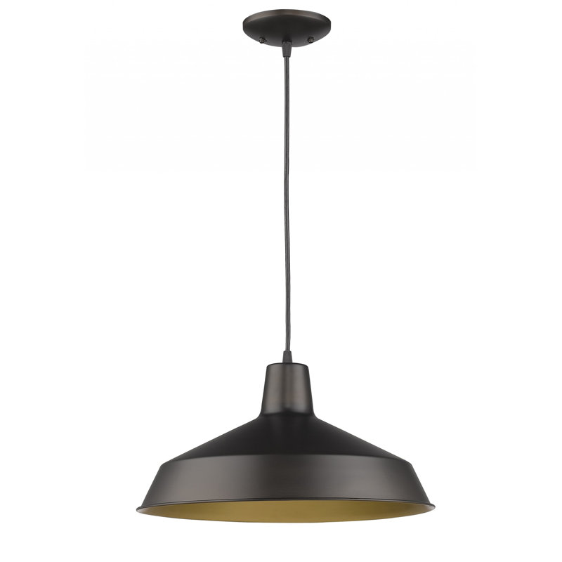 Industrial Brushed Bronze Hanging Light