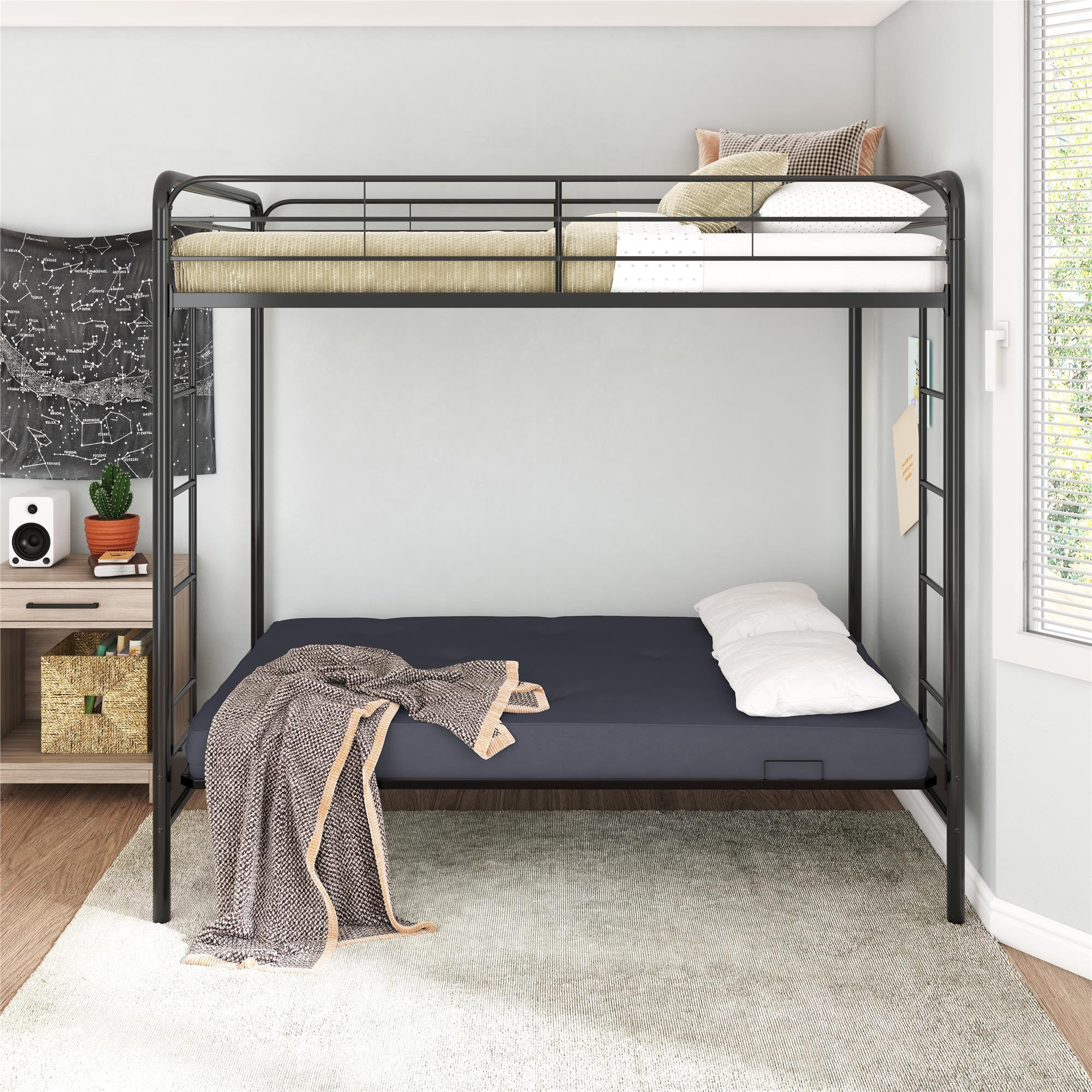 Isabelle & Max™ Amista Full over Futon Metal Bunk Bed - Wayfair Canada