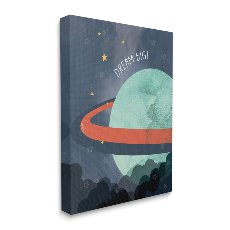 «Dream Big Retro Green Space», art mural sur toile tendue XXL par Daphne Polselli, H 40 po x l 30 po x P 1,5 po, Toile tendue