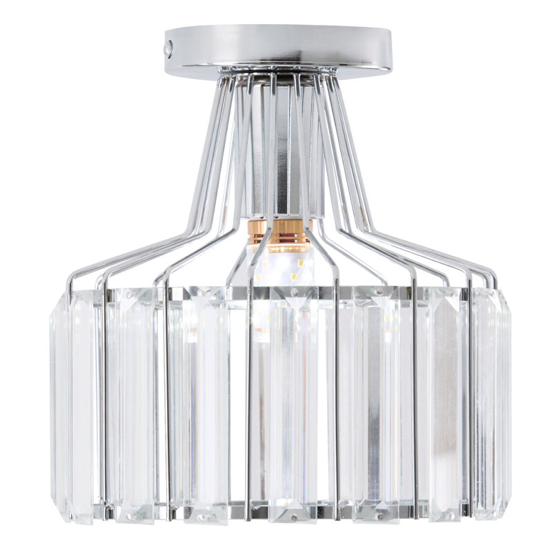Crystal Semi Flush Mount, Silver