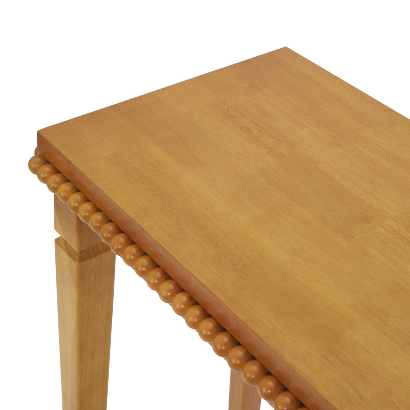 Console en bois ornée de perles, Brun