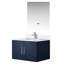 30 po L x P 22 po Meuble-lavabo bleu marine avec comptoir en marbre, robinet, miroir à DEL - à rayures et taches de qualité
