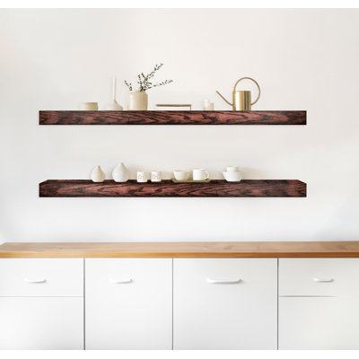 Emerald Lee 2 Piece Oak Floating Shelf