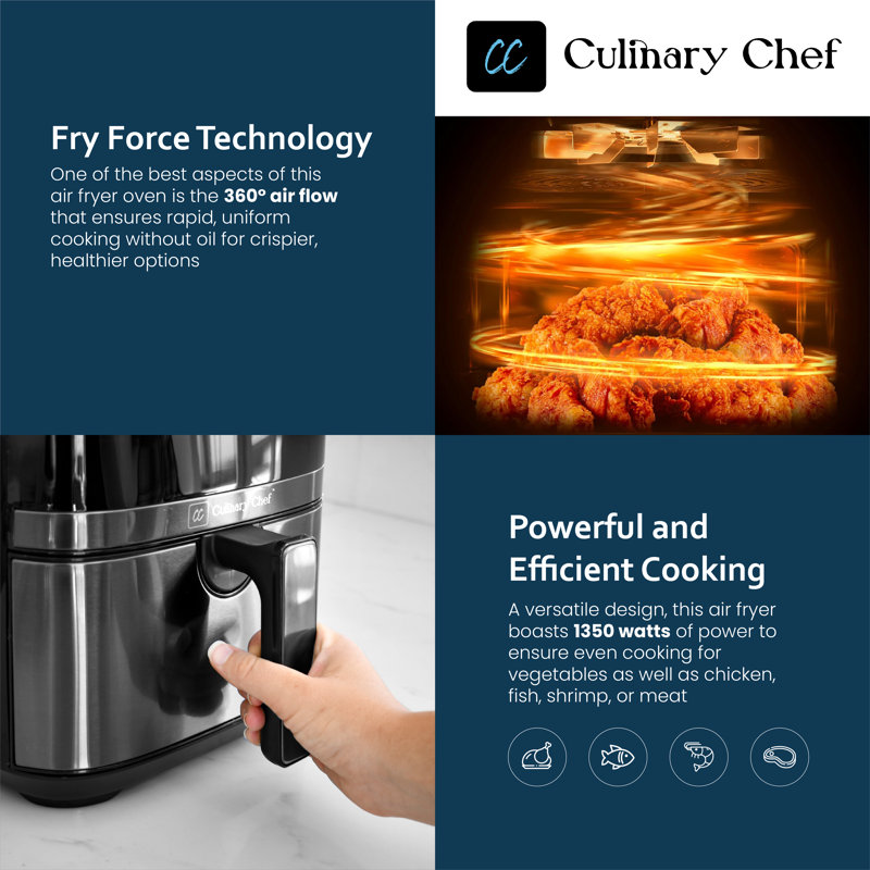Culinary Chef 5.8-Quart Stainless Steel Digital Air Fryer