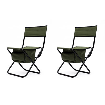 Green 2-Piece Folding Outdoor Chair With Storage Bag - Portable