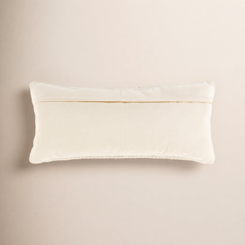 Housse de coussin lombaire à rayures Lottie, Crème / Blanc, polyester