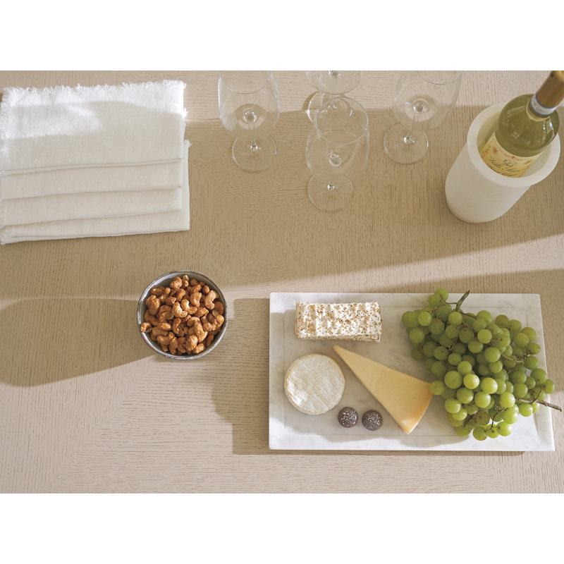 Beige Wood Extendable Rectangular Dining Table for Eight