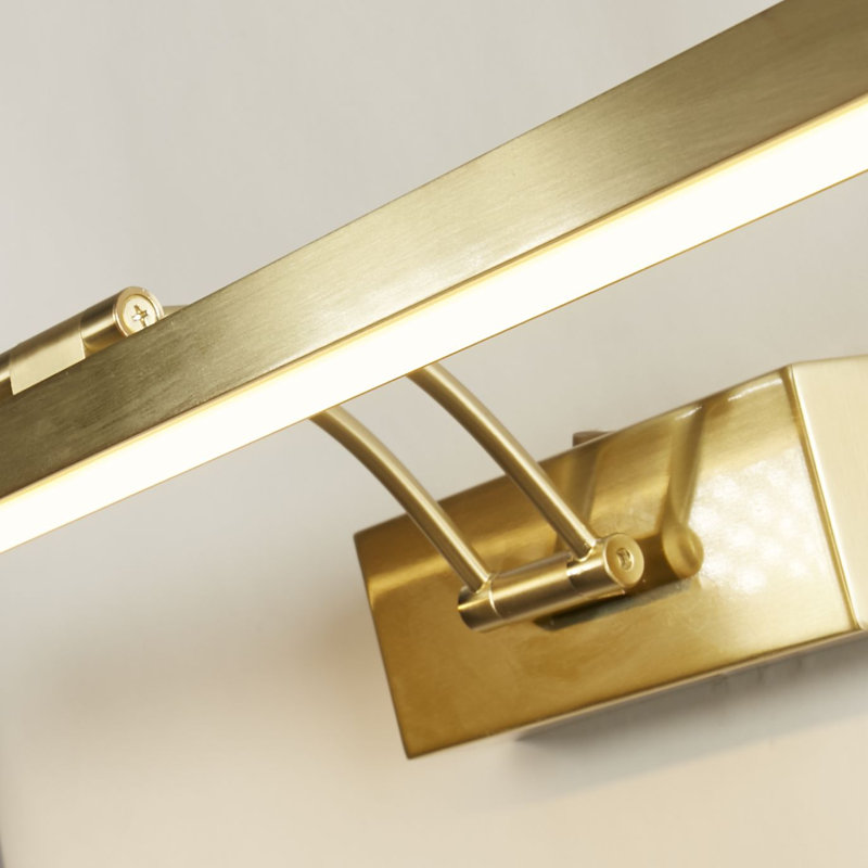 Hardwired LED Wall Mounted Picture Light, Satin Brass, 6.5cm H x 60.5cm W x 19cm D
