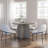 39.4 Inch Round Dining Table for 2-4 People, Gray Dining Room Table with Sturdy Pedestal Base, Industrial Circle Kitchen Table for Dining Room, Kitchen-2140061879