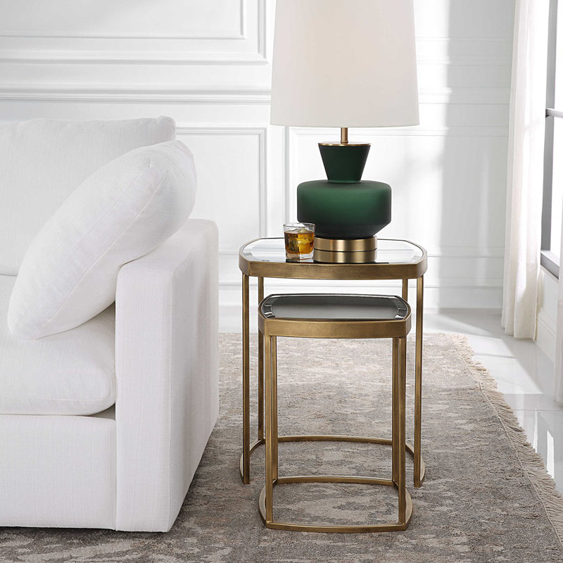 Eddica Glass Top Nesting Tables