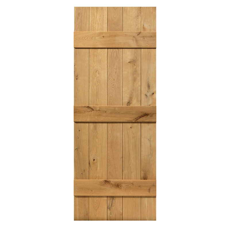 Rustic Oak Ledged Solid Internal Door Unfinished, 198.1cm H x 68.6cm W x 4cm D