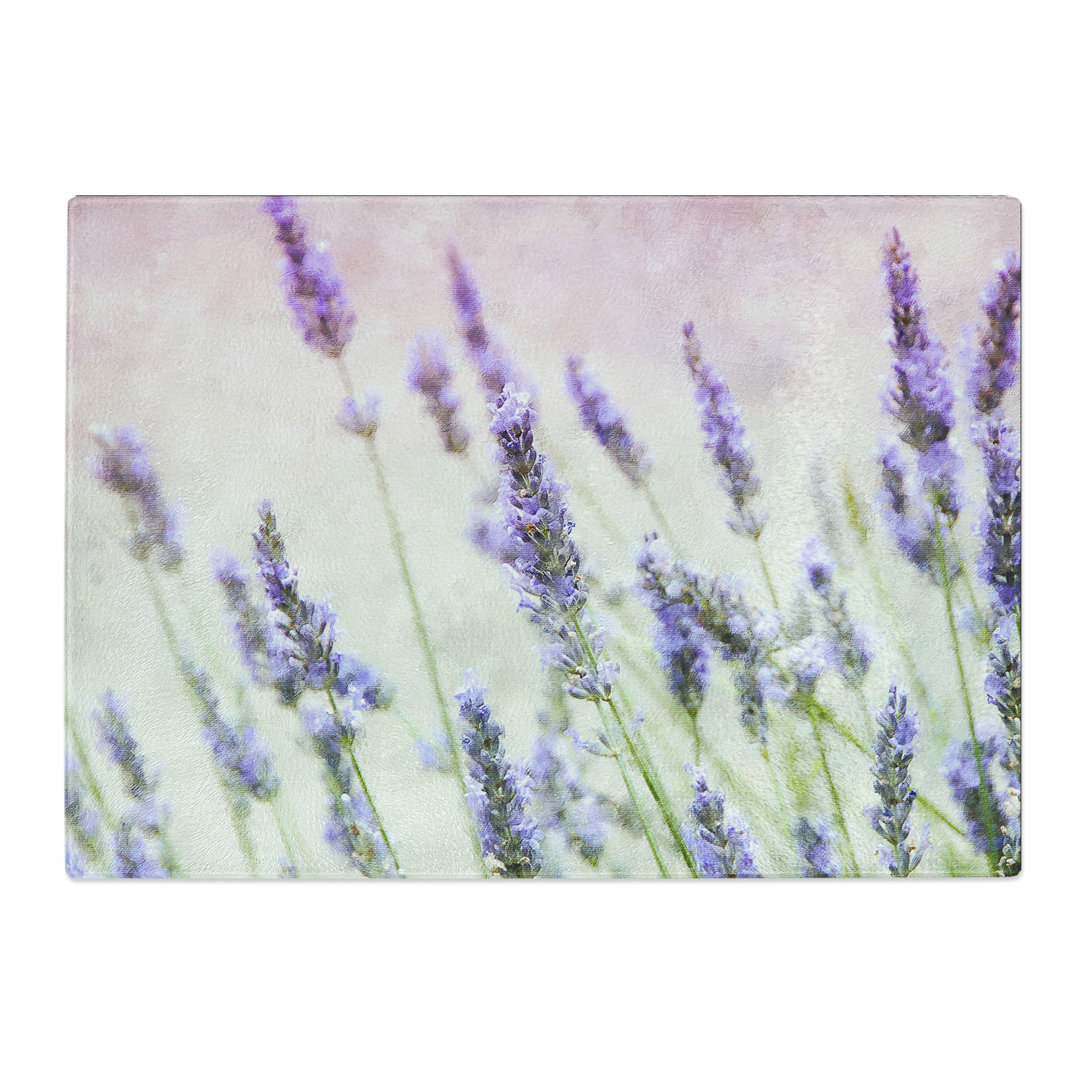 Tempered Glass a Field of Lavender Painting Chopping Board