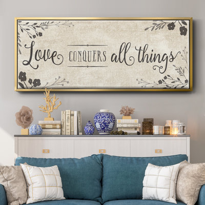 Love Conquers- Framed Canvas