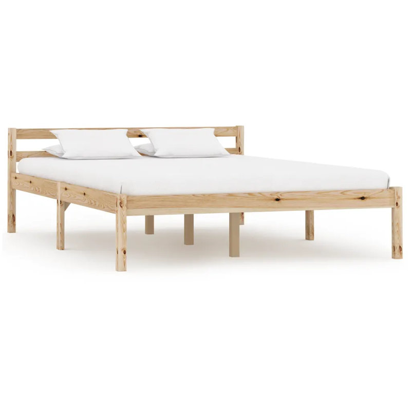 Aaryahi Solid Wood Bed, European Double (140 x 200 cm), Natural