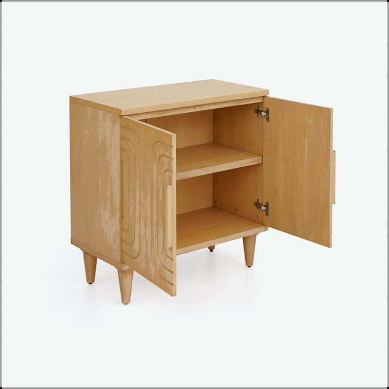 Armoire en chêne naturel avec 2 portes et 1 tablette réglable, Natural