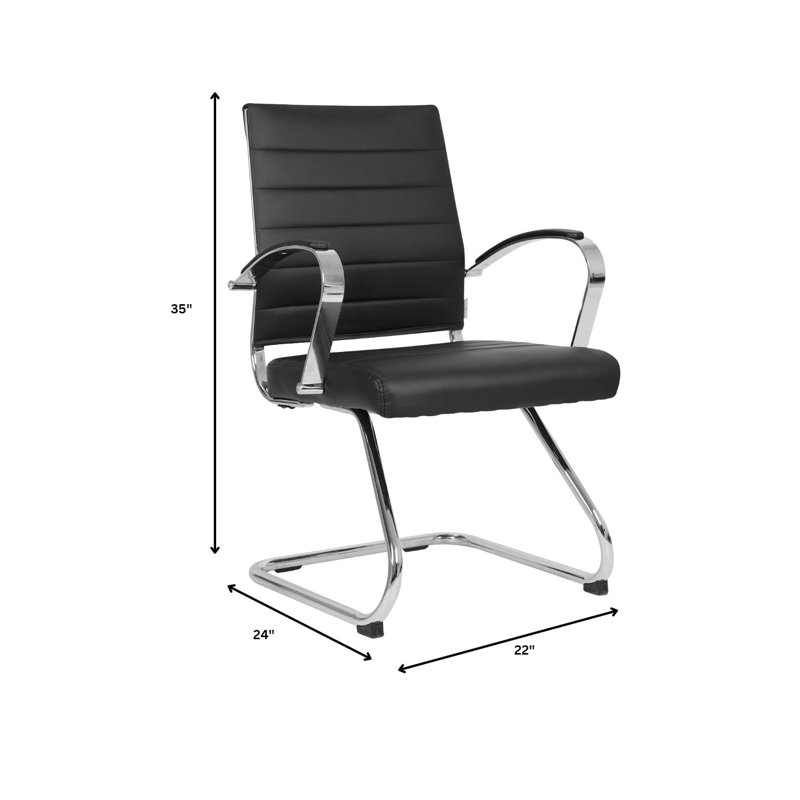 Fauteuil de direction ergonomique Doba en cuir avec support lombaire et structure en acier - Fauteuil de bureau ou de conférence moderne