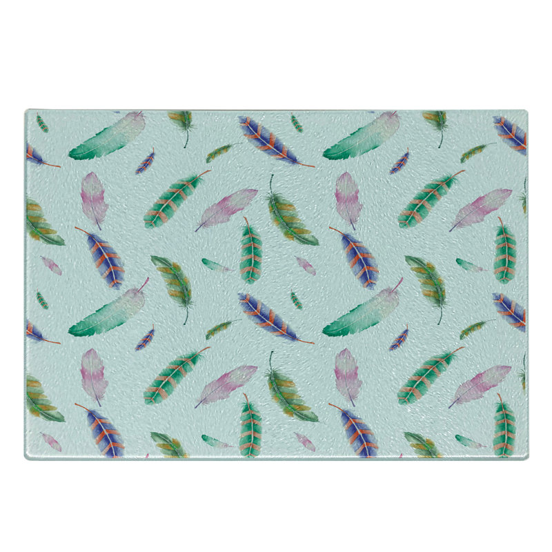 Multicolore Planche à découper en verre trempé Ambesonne