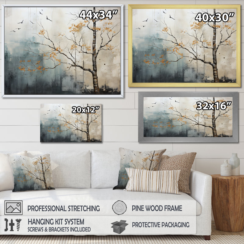 Gris, minimalisme, rivière calme, forêt, paysage abstrait, reproduction d'art sur toile, Cadre simple noir