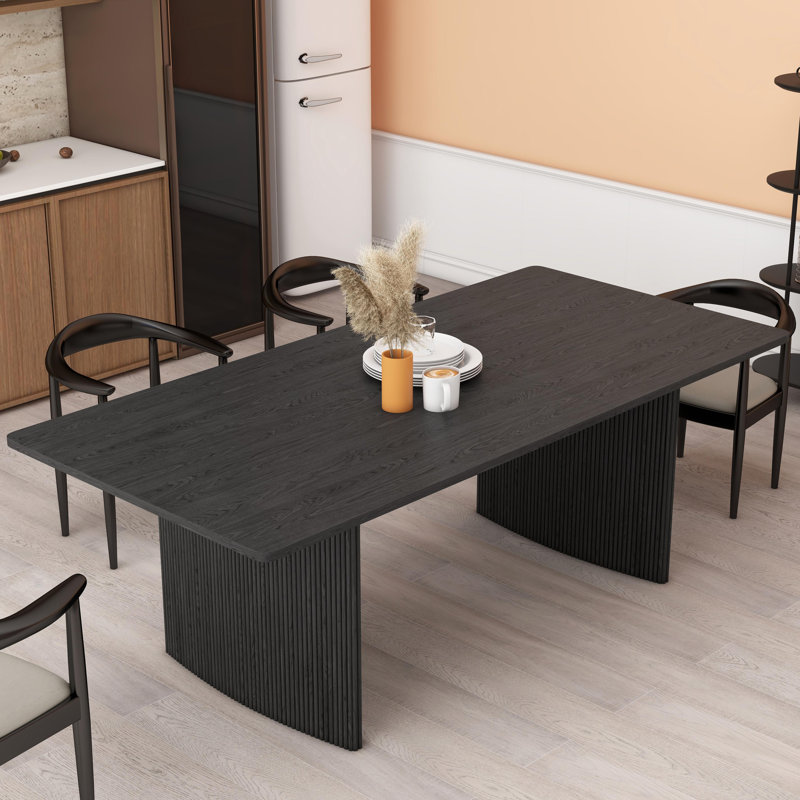 Table de salle à manger extensible Masyn, Noir