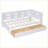 Twin Size Solid Pine Wood Storage DayBed with Drawers Shelf &amp; USB Ports White for Guest Room-315338549-315338548