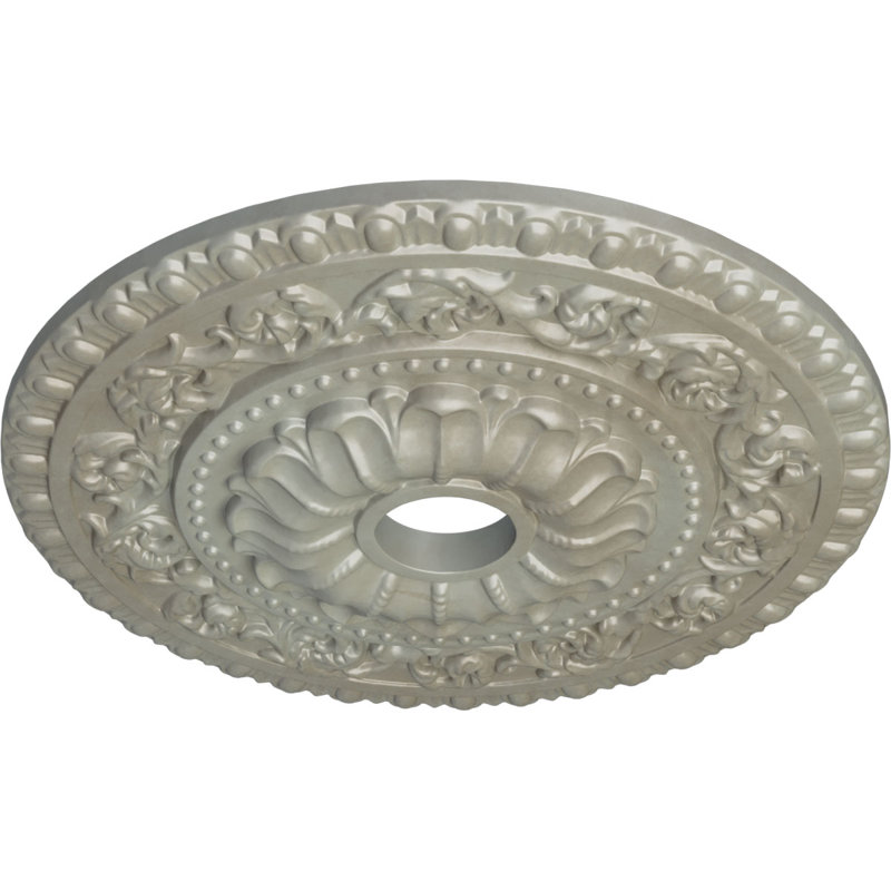 Médaillon de plafond Endurathane Vaduz, diamètre extérieur de 23 1/2 po x P 3 1/2 po x P 2 1/8 po (convient aux auvents jusqu'à 3 1/2 po), finition or Flash peinte à la main